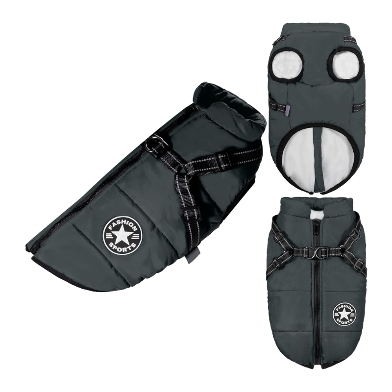 Pawly™ Waterproof Winter Jacket With Built-In Harness