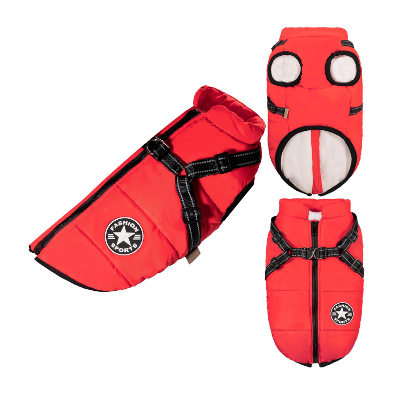 Pawly™ Waterproof Winter Jacket With Built-In Harness