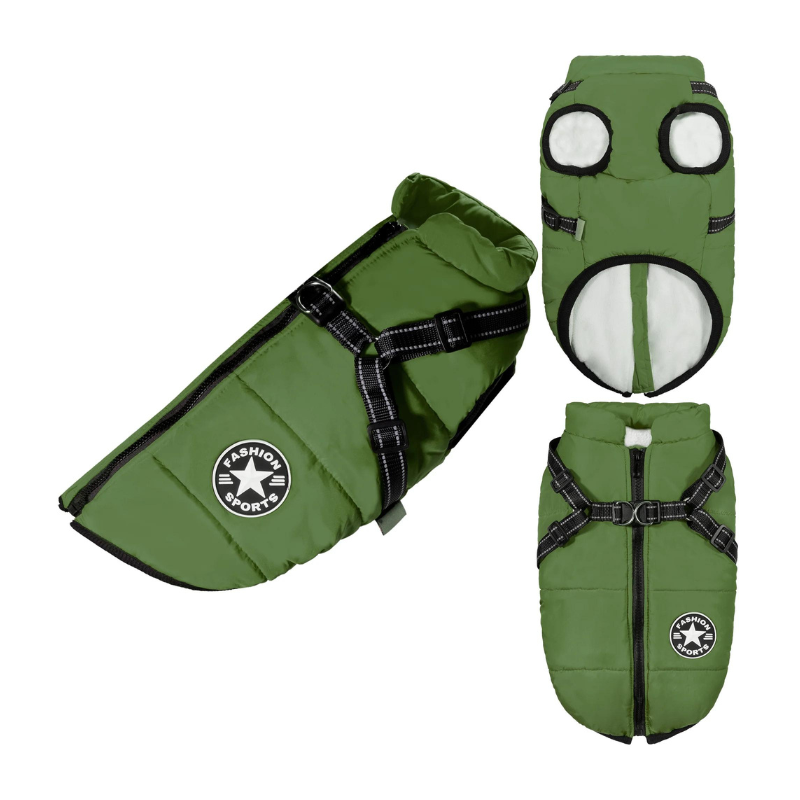 Pawly™ Waterproof Winter Jacket With Built-In Harness