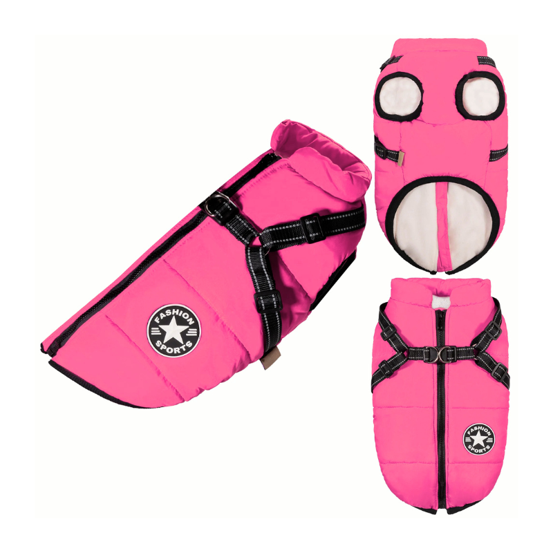 Pawly™ Waterproof Winter Jacket With Built-In Harness